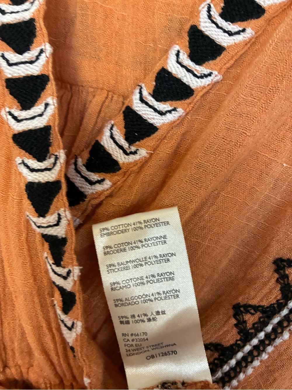 Free People Revolve Saffron Embroidered Tunic in Terracotta Boho Peasant Tunic - Picture 11 of 14